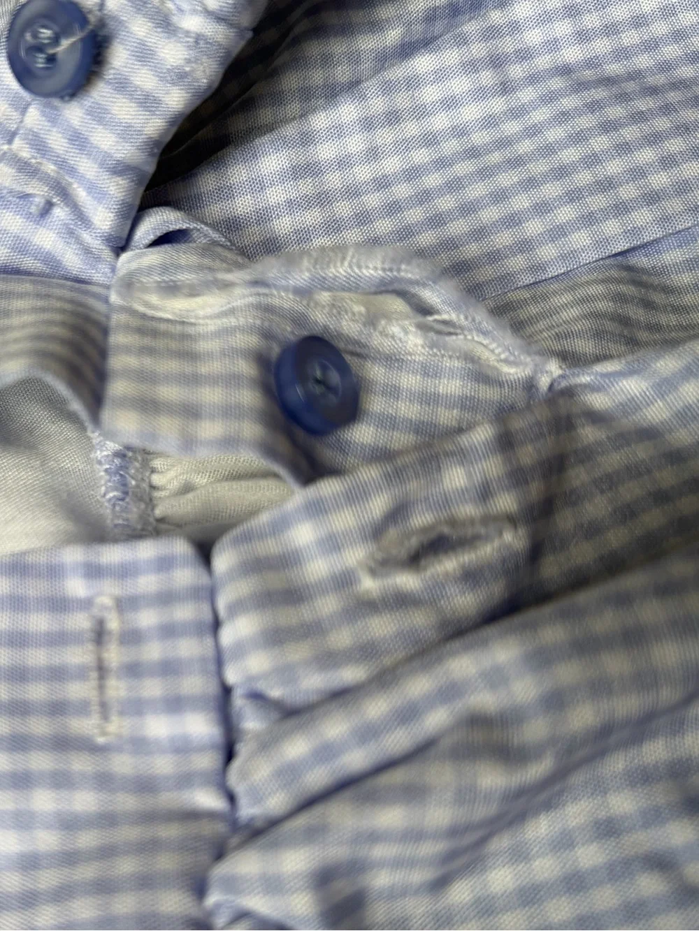 Vintage 90’s Baby Togs blue white gingham sleeveless embroidered dress. 3-6 mo